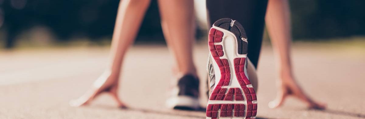 chaussure sur un départ de course